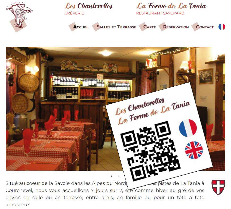 Restaurant Les Chanterelles à La Tania + QRcode