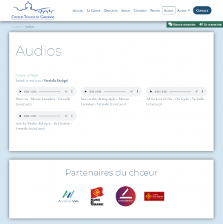 Audiothèque - Extraits audio de concerts du chœur
